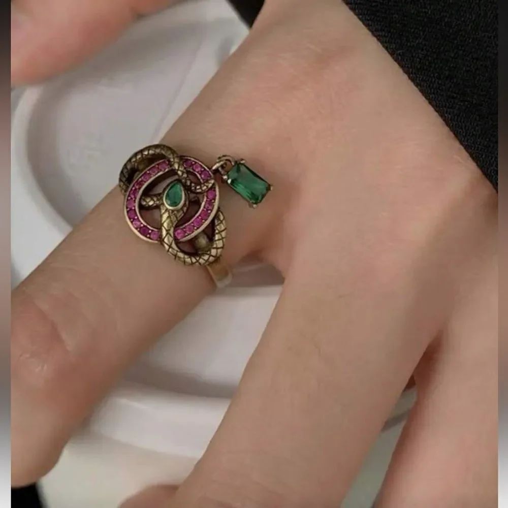 Snake Gemstone Ring S1243 - Picture 2 of 5